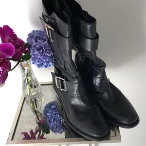 lavender combat boots